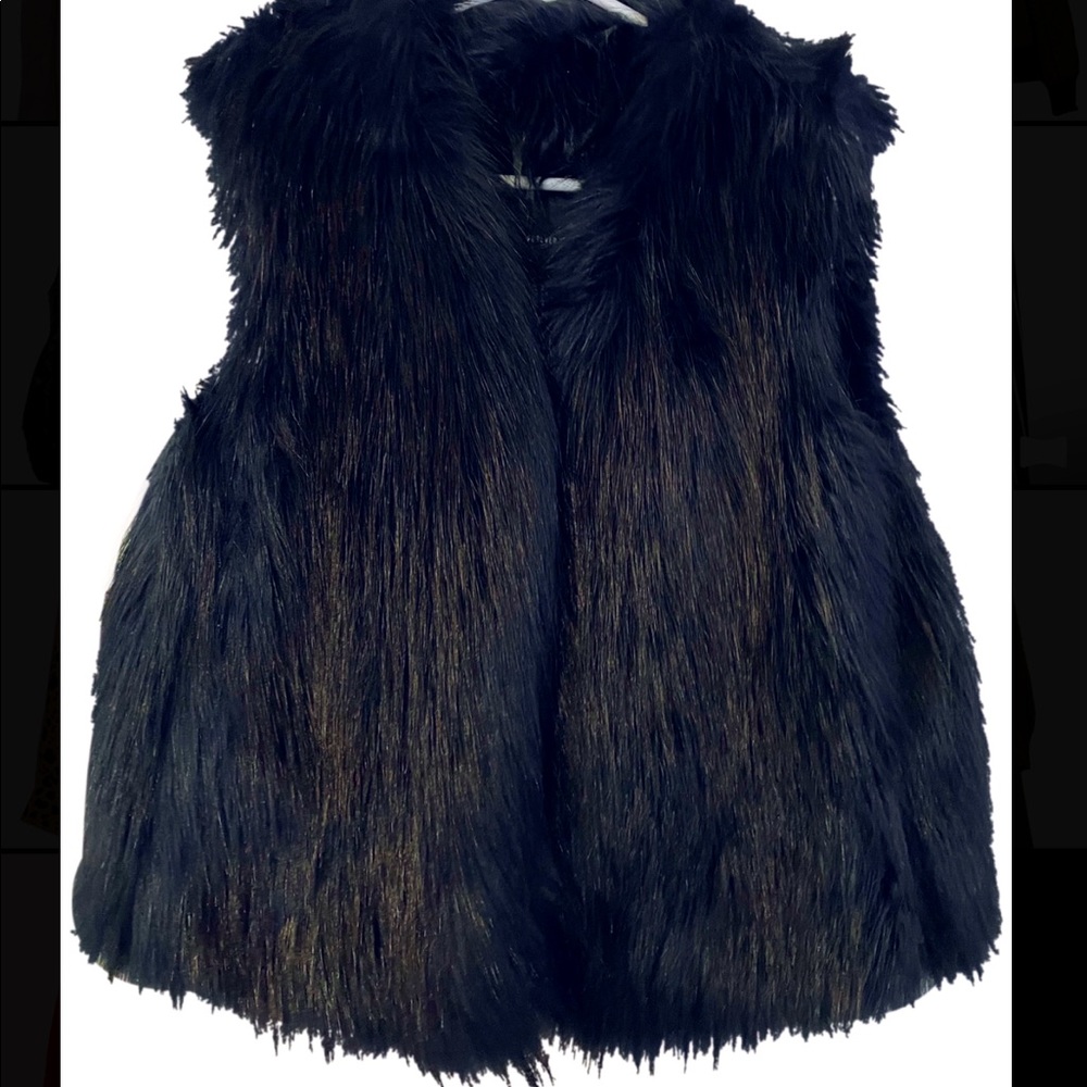 Furry navy blue vest! Never worn!